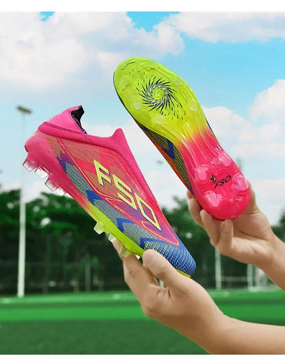 Nouvelles Chaussures de Football pour Hommes – Crampons d'Extérieur pour Entraînement sur Gazon – Baskets Mi-Montantes Légères Antidérapantes de Haute Qualité – Meilleures Ventes