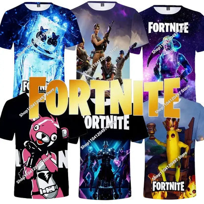 Halloween Peely 3D T-shirt Boys Girls Christmas Fortnite Tees Battle Royale Streetwear Kids Victory Game Men T Shirt Clothes