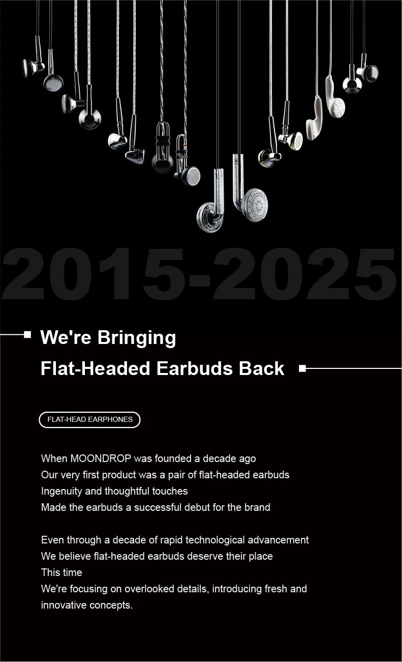 MOONDROP NICE BUDS Earphone 15.4mm Large Dynamic Driver Flat-headed Earbuds