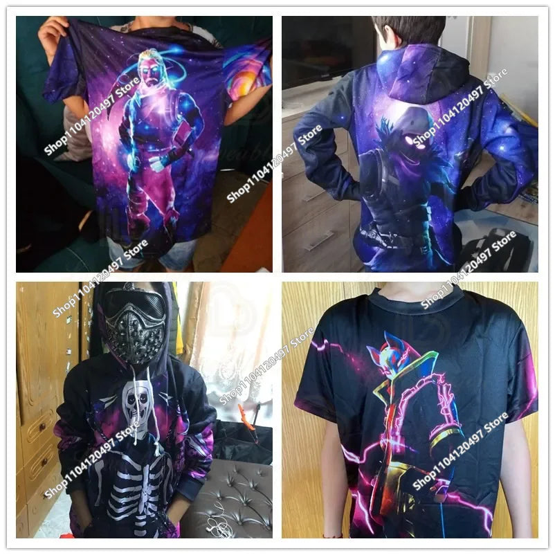 New Fortnite 3D Digital Printed Top Children's Hooded Fashion Trendy Casual Pullover Sweatshirt Birthday Gift