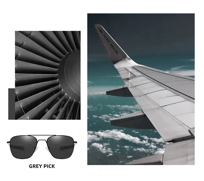 Retro Sunglasses Men Metal Frame Polarized Lens Sun Glasses Male Classic Driving Pilot Brand Design  Anti-Glare  Sunglass UV400