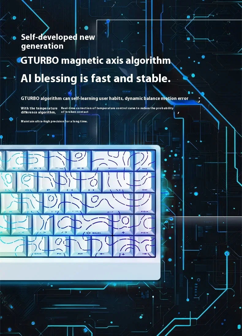 Teclado mecánico IROK Carotmas Mercury68 con interruptores magnéticos, 8K, 68 teclas, RT0.004mm, baja latencia, teclado gaming con cable personalizable para PC, ideal para regalo