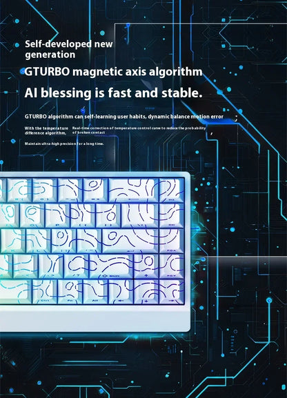 Teclado mecánico IROK Carotmas Mercury68 con interruptores magnéticos, 8K, 68 teclas, RT0.004mm, baja latencia, teclado gaming con cable personalizable para PC, ideal para regalo