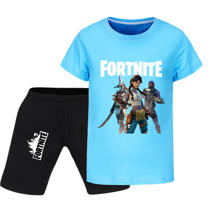 Fortnite Summer Kids Cartoon T-shirts Shorts Two-piece Set Baby Boys Tracksuit Girls Outfits505