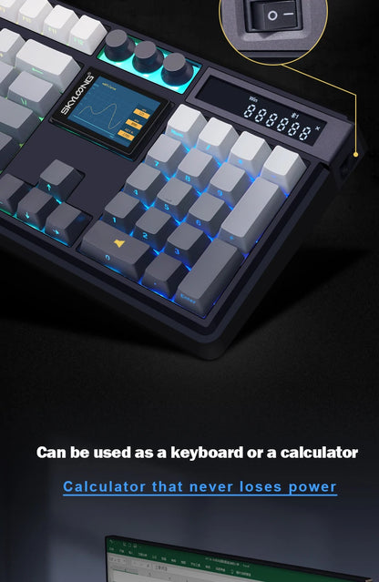 Teclado Mecânico Sem Fios SKYLOONG GK104 Pro 100% Personalizado com Switch Hot-Swap de Baixo Ruído para PC Gaming e Acessórios de Escritório