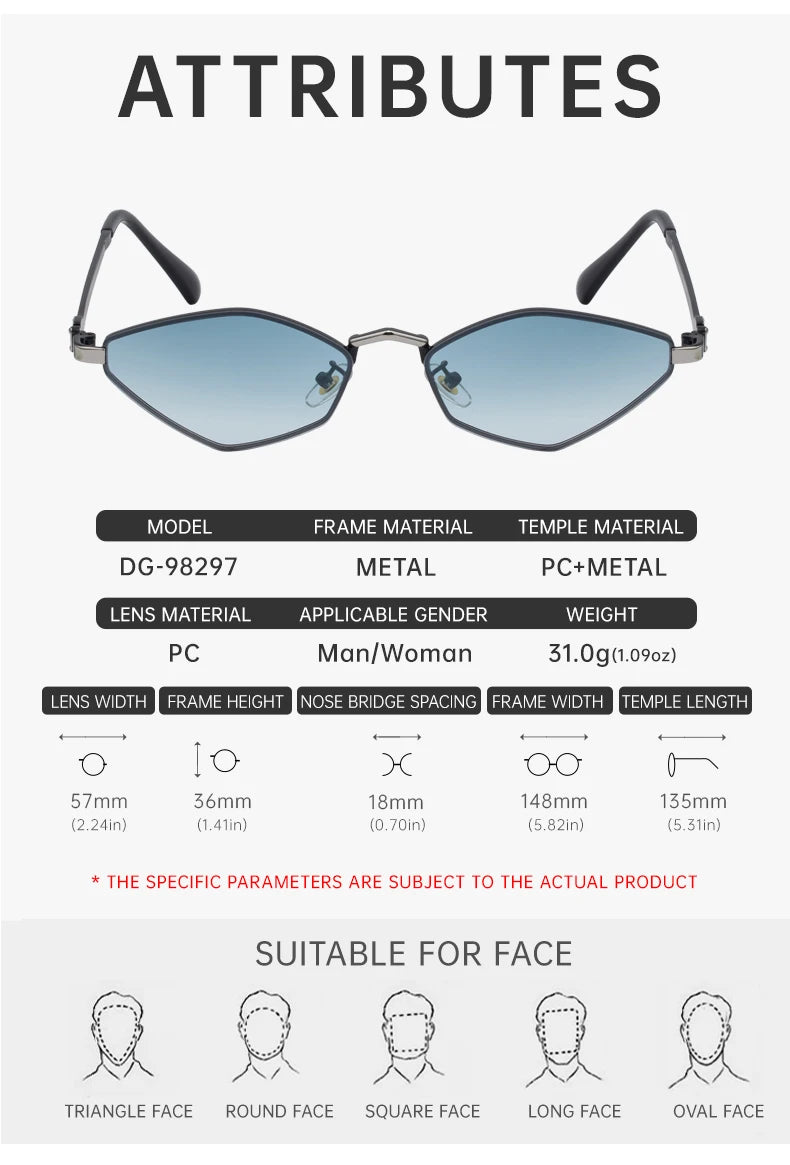 Small Frame Hexagon Punk Sunglasses Women 2026 Luxury Brand Polygon Sun Glasses For Ladies Classic Shades Cat Eye Eyewear