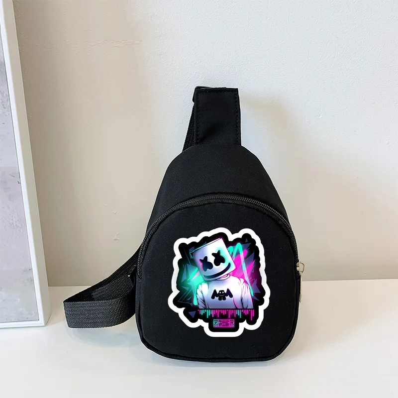 Fortnite Crossbody Bag Game Printed Kids Mini Chest Bag Classic Black Shoulder Bag Wallet Suitable for School Outdoor Activities