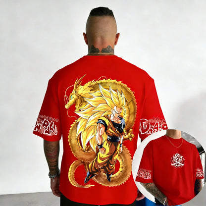Koszulka bawełniana z motywem anime Dragon Ball – Super Saiyan 3, model wspólnej marki, damska i męska, nowa letnia, luźna, codzienna, w dużym rozmiarze, z krótkim rękawem
