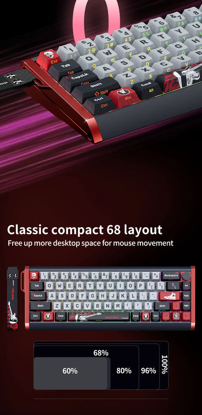 Teclado Magnético SKYLOONG GK61/GK68 HE com Caixa em Alumínio, 8000hz, RT0.01mm, Gatilho Rápido, Teclas PBT, Retroiluminação RGB, Teclado Gaming com Fio