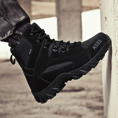 Chaussures de neige antidérapantes pour hommes, bottines montantes à plateforme, confortables et chaudes, bottes d'hiver pour hommes, bottes de couture dans le désert
