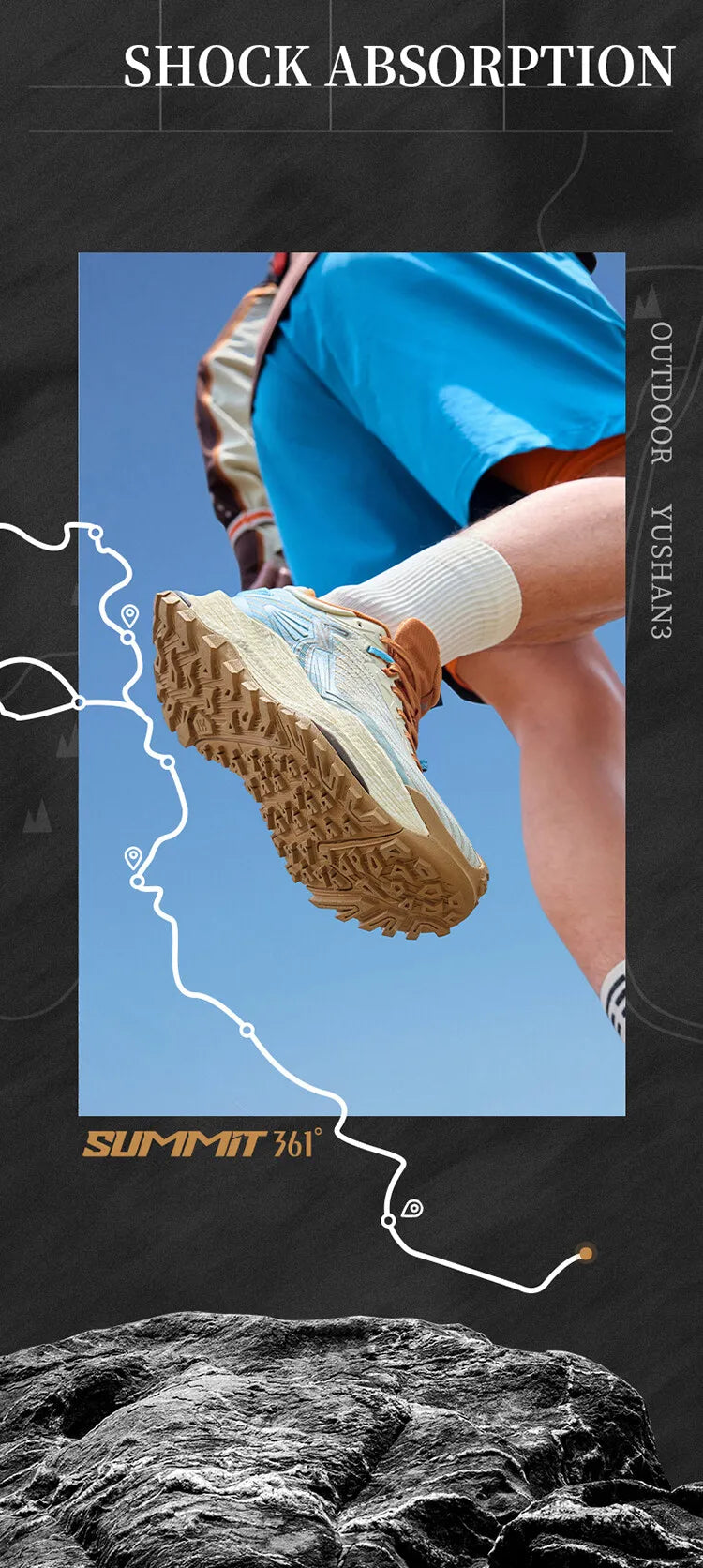 361 Degrees WUXIA 2 Running Shoes, Light Breathable Cushioning, Non-Slip Soft Outdoor Hiking Versatile Sneakers Male 672542201