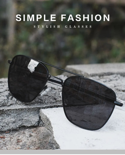 Retro Sunglasses Men Metal Frame Polarized Lens Sun Glasses Male Classic Driving Pilot Brand Design  Anti-Glare  Sunglass UV400