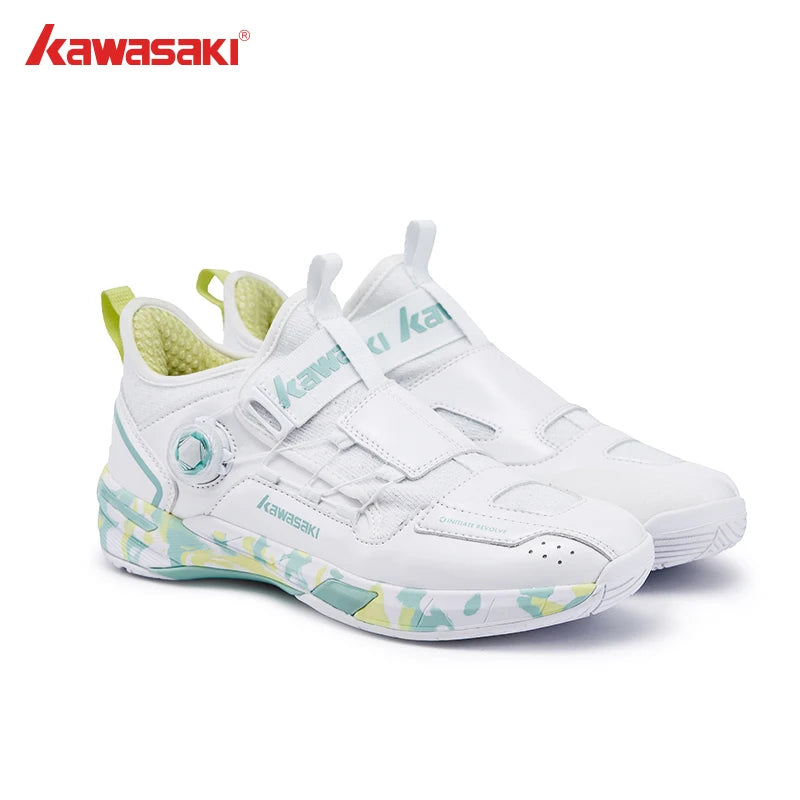 Kawasaki CROSS SPACE MID 2.0 Badminton Shoes Upgraded Shock-absorbing Auto Knob Professional Sport Shoes Men 2024 New