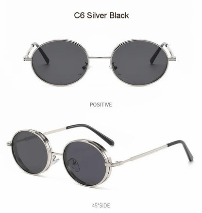 Oval Steampunk Sunglasses For Women Retro Sun Glasses Male Female Brand Designer Metal Frame Eyewear Lentes De Sol Mujer