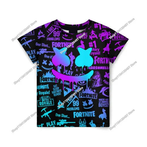 Summer Fashion Fortnite Mascot 3D Print Kids T-Shirt Casual T-shirt Boys Girls Unisex Children's Clothing T-shirt Tops