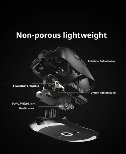 ATK Z1 Pro Max Ultra безжична геймърска мишка с персонализирани крачета, PAW3950, Ultra Smart Speed Wireless, 8k честота на отчитане, 0.39ms ниска латентност