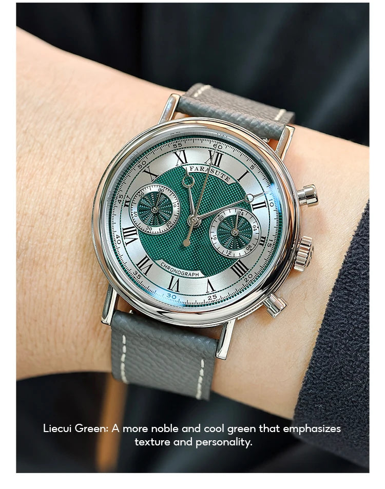 FARASUTE 2025 New Retro Men's Watches Quartz Watch For Men Speed Sports Chronograph AR Coating Sapphire VK64 Clock Reloj Hombre