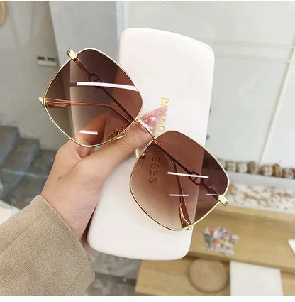 New Sunglasses Women Rimless Square Sun Glasses Luxury Ladies Fashion Personality Shades Gradient Eyewear UV400 Gafas De Sol