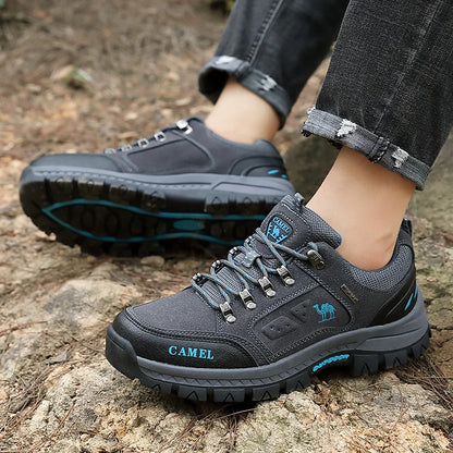 Classic Black Men's Hiking Shoes Outdoor Low Climbing Walking Shoes For Men Trekking Sneakers Non-Slip Mountaineering Shoes Man