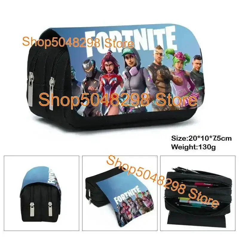 Голям несесер от платно Kawaii с Fortnite принт за момчета и момичета, ученически пособия и канцеларски принадлежности, подарък за рожден ден за тийнейджъри