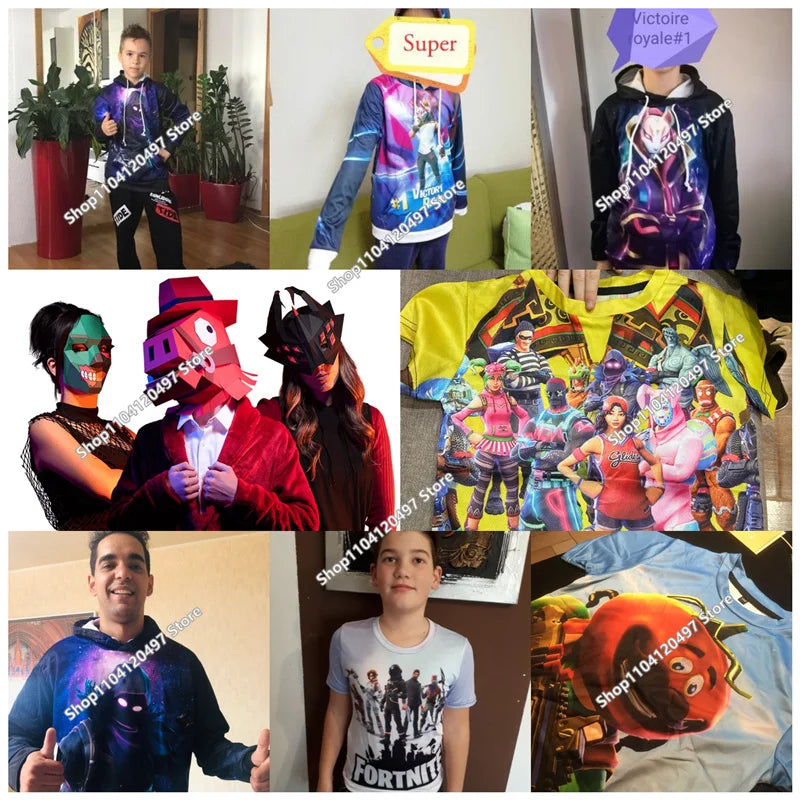 New Fortnite 3D Digital Printed Top Children's Hooded Fashion Trendy Casual Pullover Sweatshirt Birthday Gift