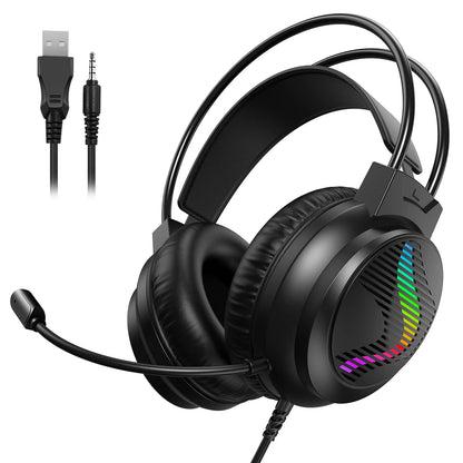 Casque de jeu Acinaci J11 pour PS4 PC Xbox One PS5 Switch via prise audio 3,5 mm, avec micro, lumière LED