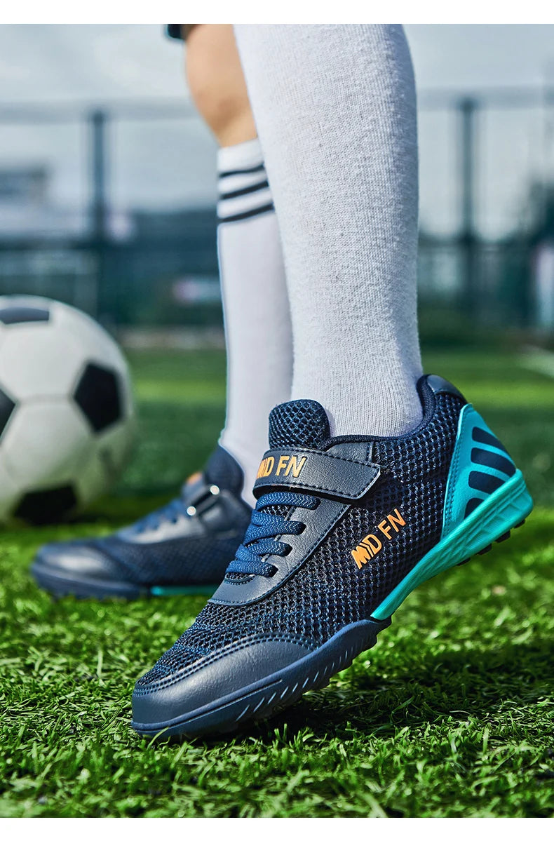 Stylish and Comfortable Boys' and Girls' Training Game Sneakers for Indoor and Outdoor Lawn, Youth Student Soccer Shoes Sizes 29-39