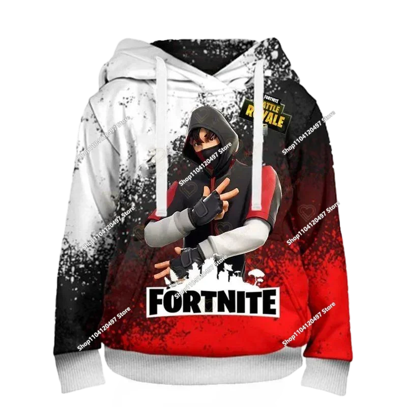 New Fortnite 3D Digital Printed Top Children's Hooded Fashion Trendy Casual Pullover Sweatshirt Birthday Gift