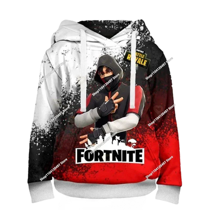 New Fortnite 3D Digital Printed Top Children's Hooded Fashion Trendy Casual Pullover Sweatshirt Birthday Gift
