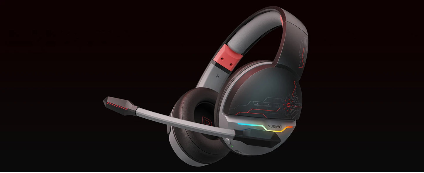 NUBWO Dual G08 Wireless Gaming Headset with Microphone for PS5, PS4, PC, Mobile, Switch, 2.4GHz Bluetooth Wireless Headphones