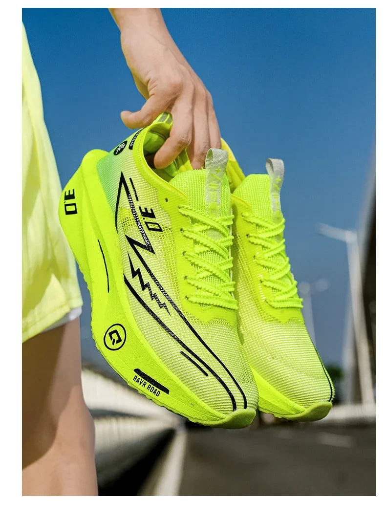 Zapatillas deportivas de carbono para hombre, antideslizantes, acolchadas, cómodas, para carreras, entrenamiento y running; zapatillas de tenis de malla, informales para mujer