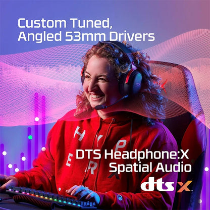 Cuffie da gaming cablate HyperX Cloud III con audio spaziale DTS X, driver da 53mm, microfono con cancellazione del rumore – Cuffie da gaming USB e 3.5mm per PC, PS5, Xbox, Switch