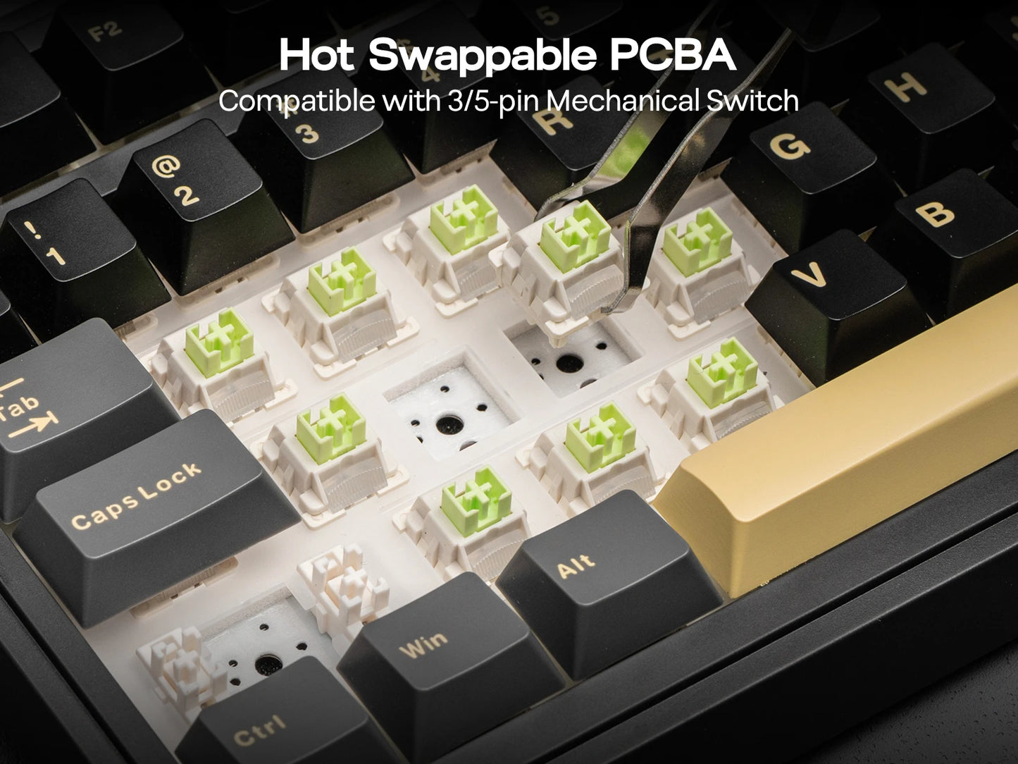 EPOMAKER X AULA EA75 MAX 75% ANSI-US-Layout Hot-Swap-Gasket kabelgebundene/BT/2.4GHz kabellose mechanische Tastatur mit Display & Drehregler