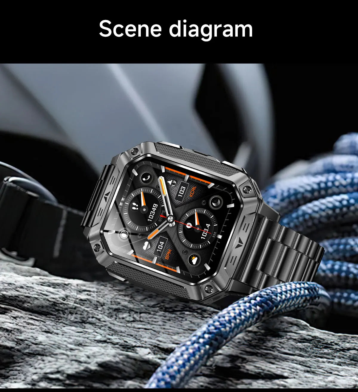 2026 TANK New 1400mAh Military GPS Smart Watch Men 2.01" AMOLED Screen 10ATM Waterproof Clock SOS Call Flashlight Smartwatch iOS