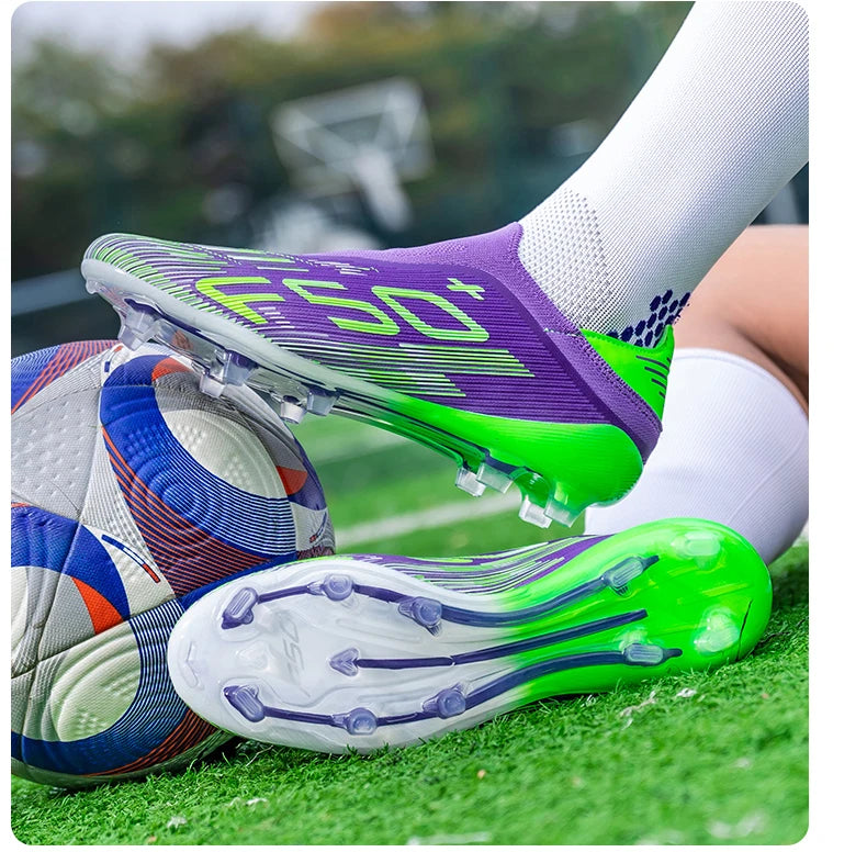 Nouvelles chaussures de football pour hommes, baskets antidérapantes, chaussures d'entraînement, bottes de football très vendues, crampons légers de haute qualité pour matchs sur gazon, mi-hautes pour l'extérieur