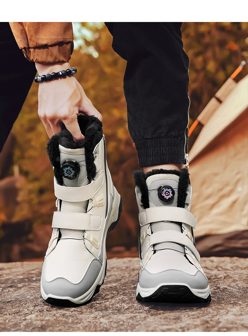Bottes de neige imperméables pour hommes, chaussures d'extérieur d'hiver, semelle intermédiaire chaude avec antidérapantes, résistantes à l'abrasion, 2025