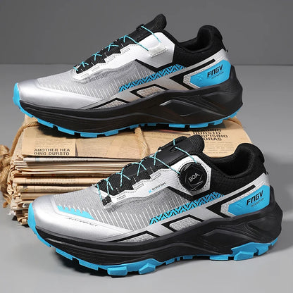 Spring & Summer Men's Running Shoes Outdoor Hiking, Wear-Resistant Trail Shoes with BOA Closure, Breathable Sports & Casual Style