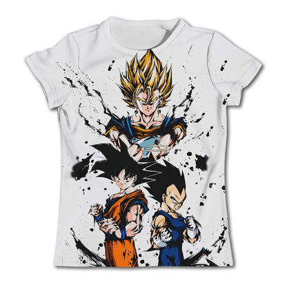 Dragon Ball Goku Cosplay T Shirts Super Saiyan Boys Kids Clothes Short Sleeve T-shirt White Black Orange Breathable Jersey