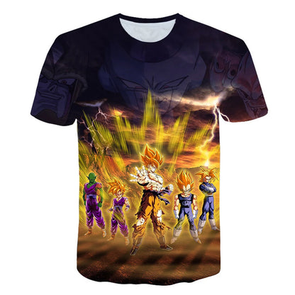 Koszulka Dragon Ball dla dzieci i dorosłych – koszulka z postacią z anime Son Goku w wersji Super Saiyan – koszulka dla chłopców – odzież dziecięca – letnie koszulki