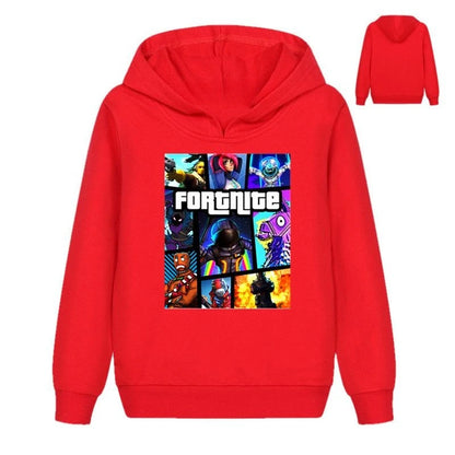 Felpe con cappuccio per bambini Fortnite con stampa game, cartoon, comode, vestibilità ampia, maniche lunghe, abbigliamento autunno-inverno