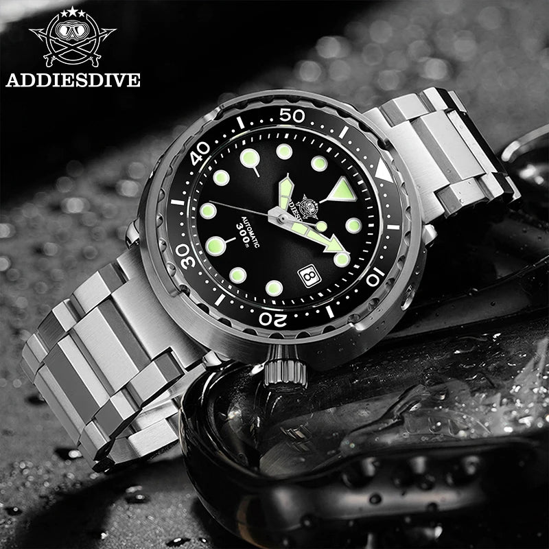 ADDIESDIVE Man Diving Watch 300M Waterproof C3 Super Luminous Sapphire Glass Calendar Automatic Mechanical Watches Reloj hombre