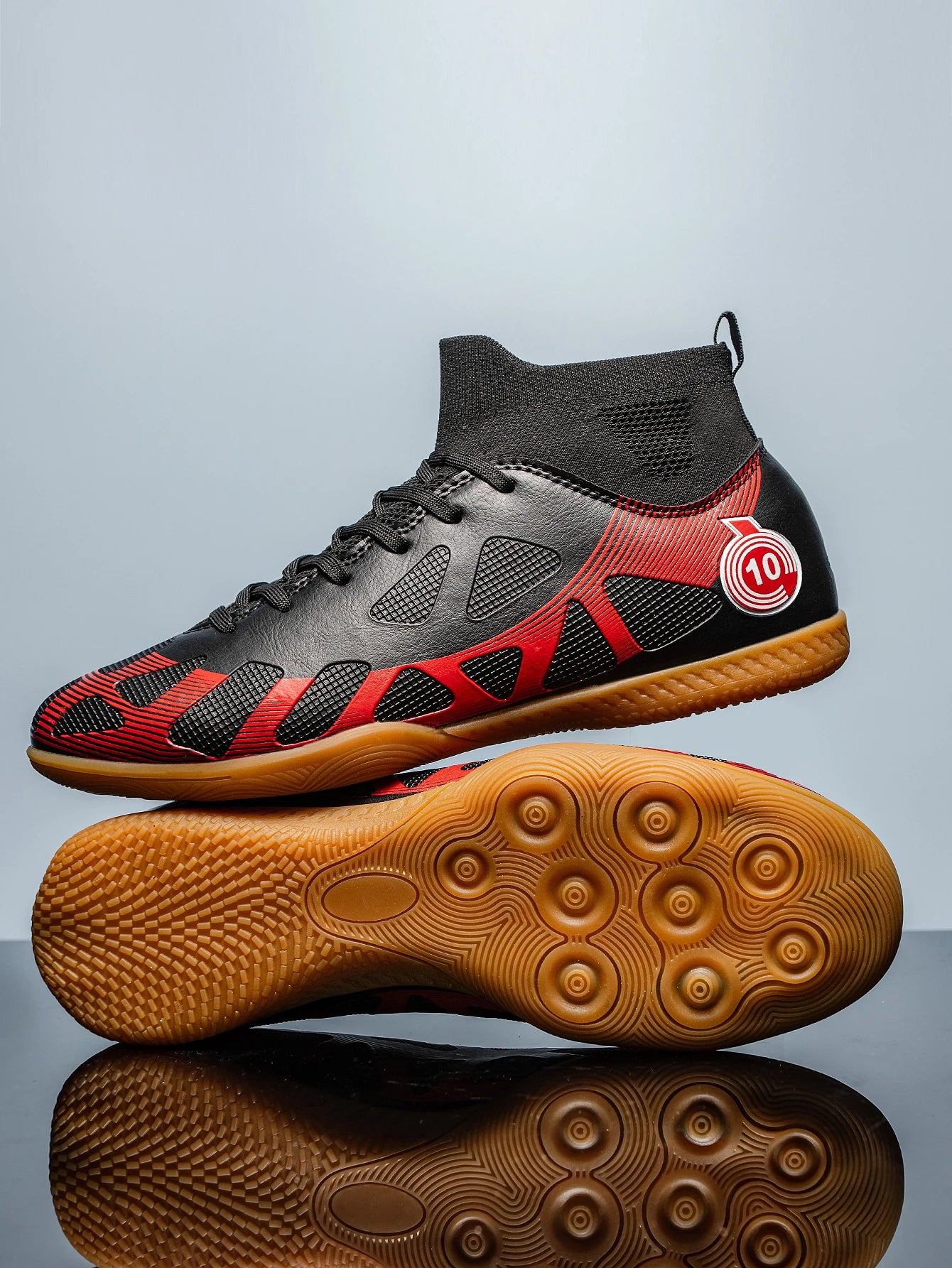 Men's Sports IC Indoor Flat Bottomed Football Shoes Adult High-Tops Wear-Resisting Training Shoes Teenagers Non-Slip Shoes