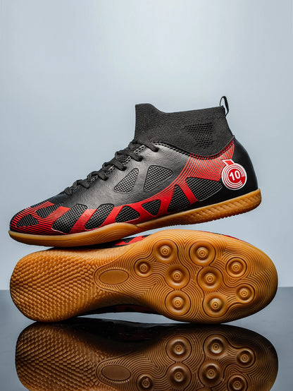 Men's Sports IC Indoor Flat Bottomed Football Shoes Adult High-Tops Wear-Resisting Training Shoes Teenagers Non-Slip Shoes