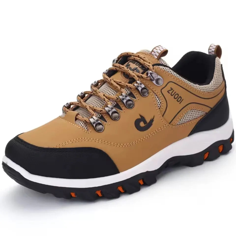 Sapatos casuais em pele para homem, ténis leves de caminhada para primavera, outono e inverno