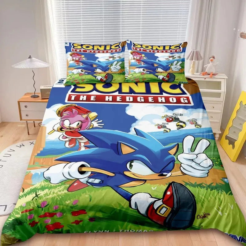 2/3pcs Sonic Duvet Cover Kids Bedding Set Comforter Cover Set for Bedroom Decor Teens Children Gifts single double bed