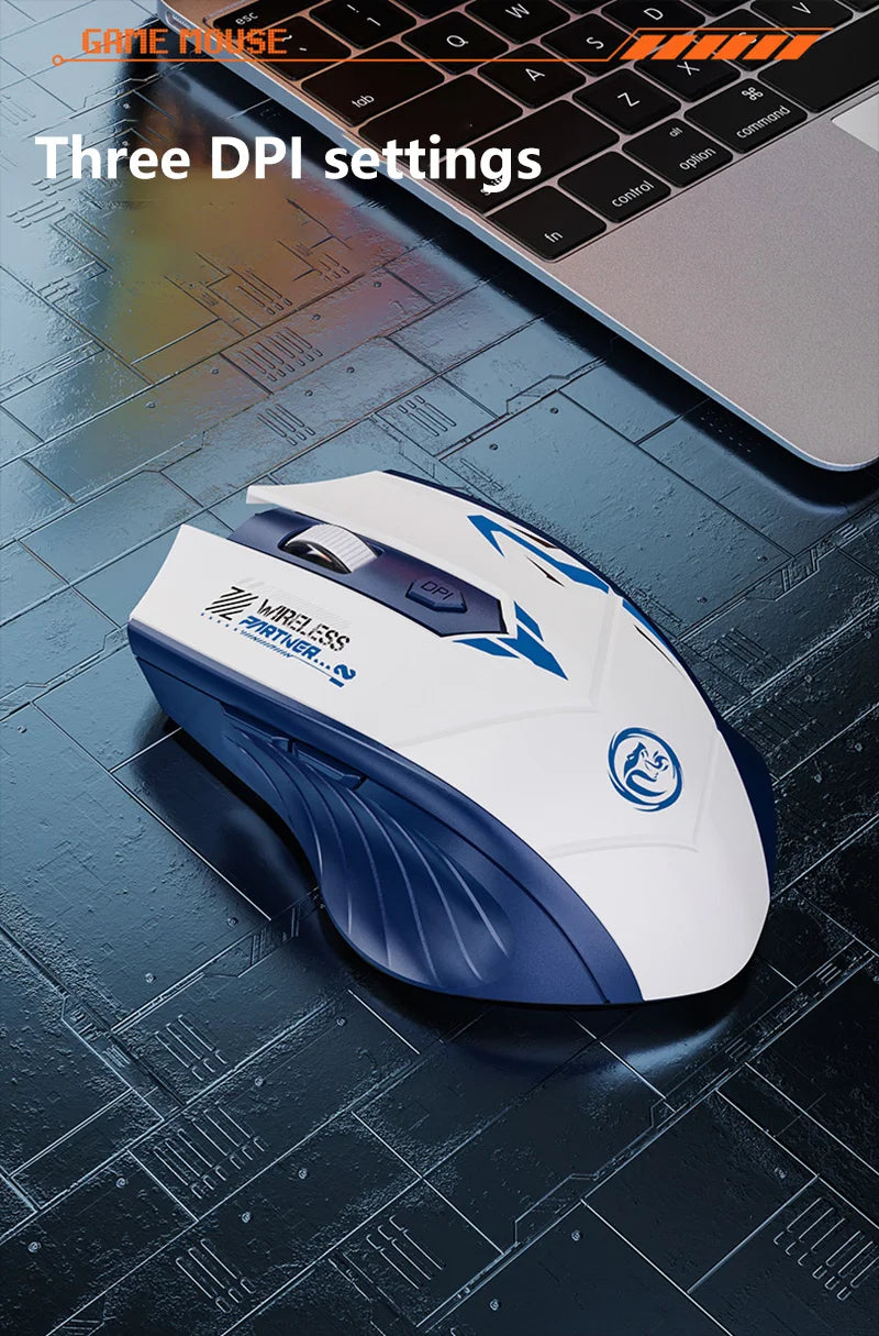 Wireless Gaming Mouse Dual Mode Bluetooth 2.4G DPI Adjustable Type-C Rechargeable Silent Ergonomic Mouse Durable Battery