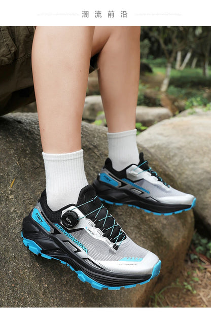 Spring & Summer Men's Running Shoes Outdoor Hiking, Wear-Resistant Trail Shoes with BOA Closure, Breathable Sports & Casual Style