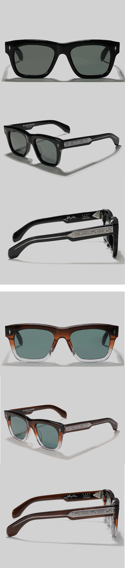 Fashion Design Handmade Square Acetate Sunglasses For Men Women Classic Sunglasses outdoor UV400 Protection Logo Customization
