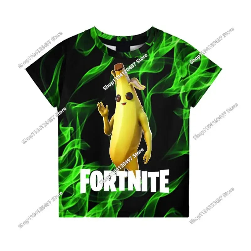 Anime Fortnite T-Shirts Girl Clothing T-Shirt Boys White Cartoon Tees Baby Summer Shirts Cute Printed Tops Costume