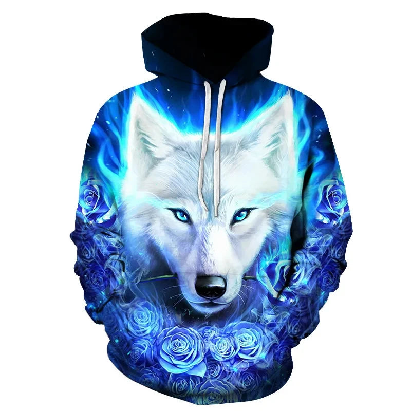Ferocious Wolf Head Anime Sweatshirt 3D Printed Hoodies Men/Women Fashion Clothing Harajuku Kids Men's Coat